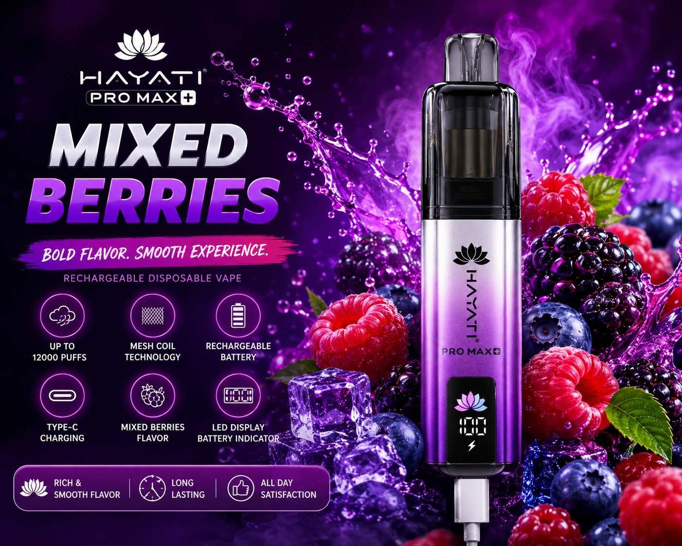 Chargeable Disposable Vape Mixed Berries — buy Generic disposable online in Delhi NCR